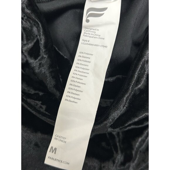 FABLETICS | Women’s Crushed Velour Crossover Legging Black Size M Medium Velvet - Picture 4 of 4